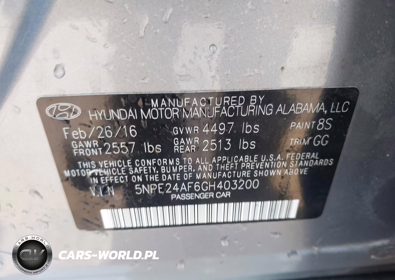 2016 Hyundai Sonata VIN:5NPE24AF6GH403200 - 9