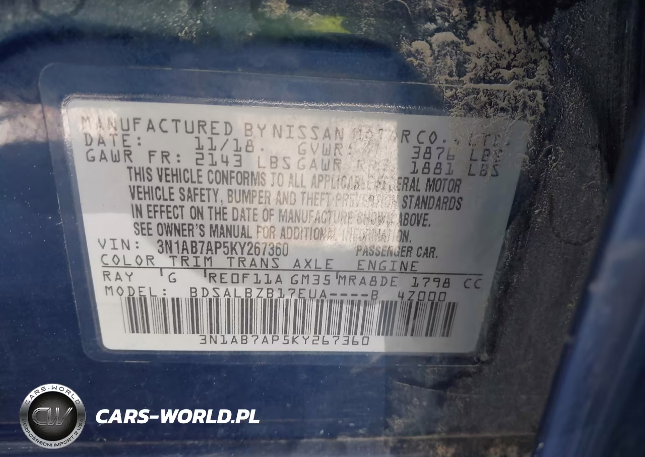 2019 Nissan Sentra S VIN:3N1AB7AP5KY267360 - 9