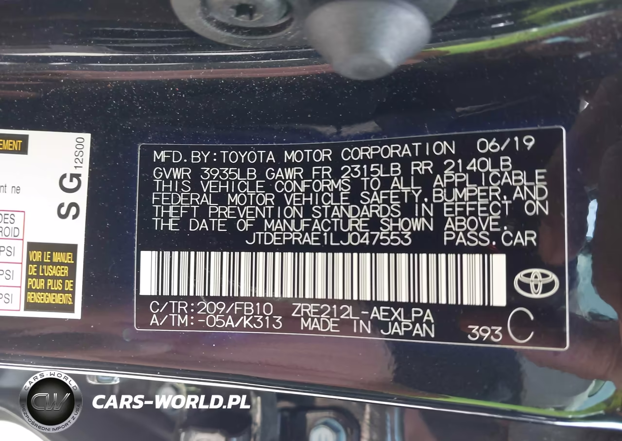 2020 Toyota Corolla Le VIN:JTDEPRAE1LJ047553 - 9