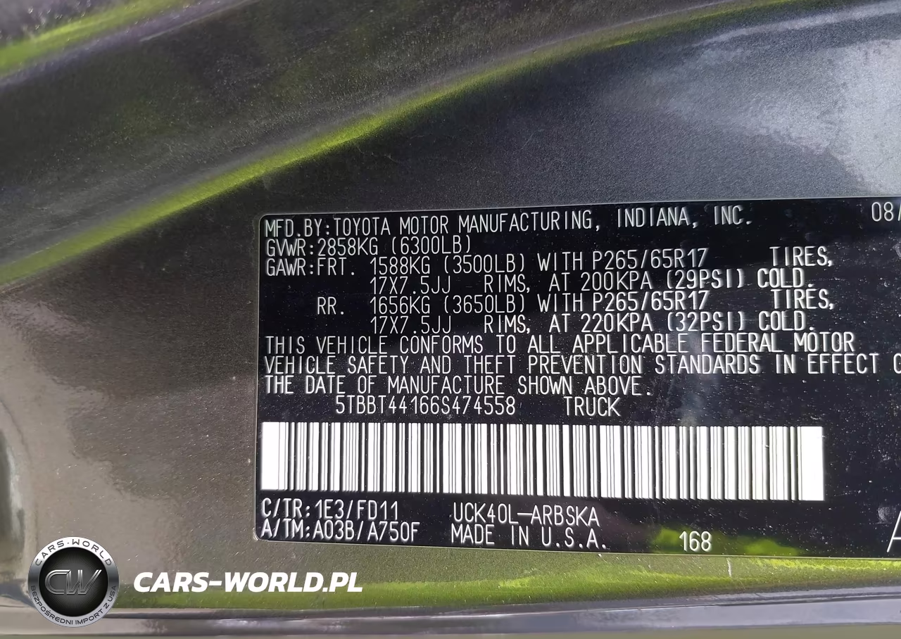 2006 Toyota Tundra Sr5 V8 VIN:5TBBT44166S474558 - 9