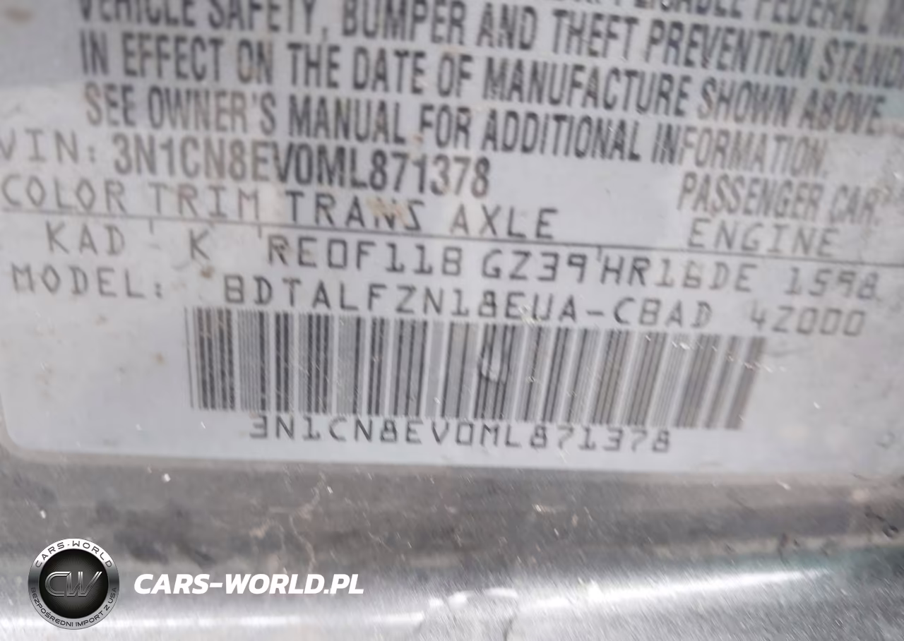2021 Nissan Versa Sv Xtronic Cvt VIN:3N1CN8EV0ML871378 - 9
