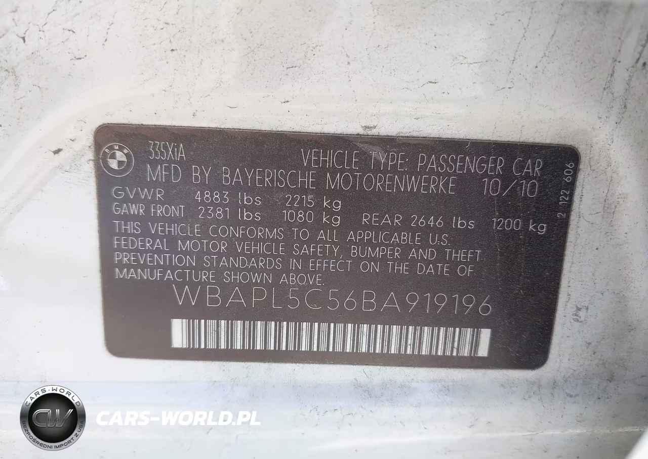 2011 BMW 335I xDrive VIN:WBAPL5C56BA919196 - 9