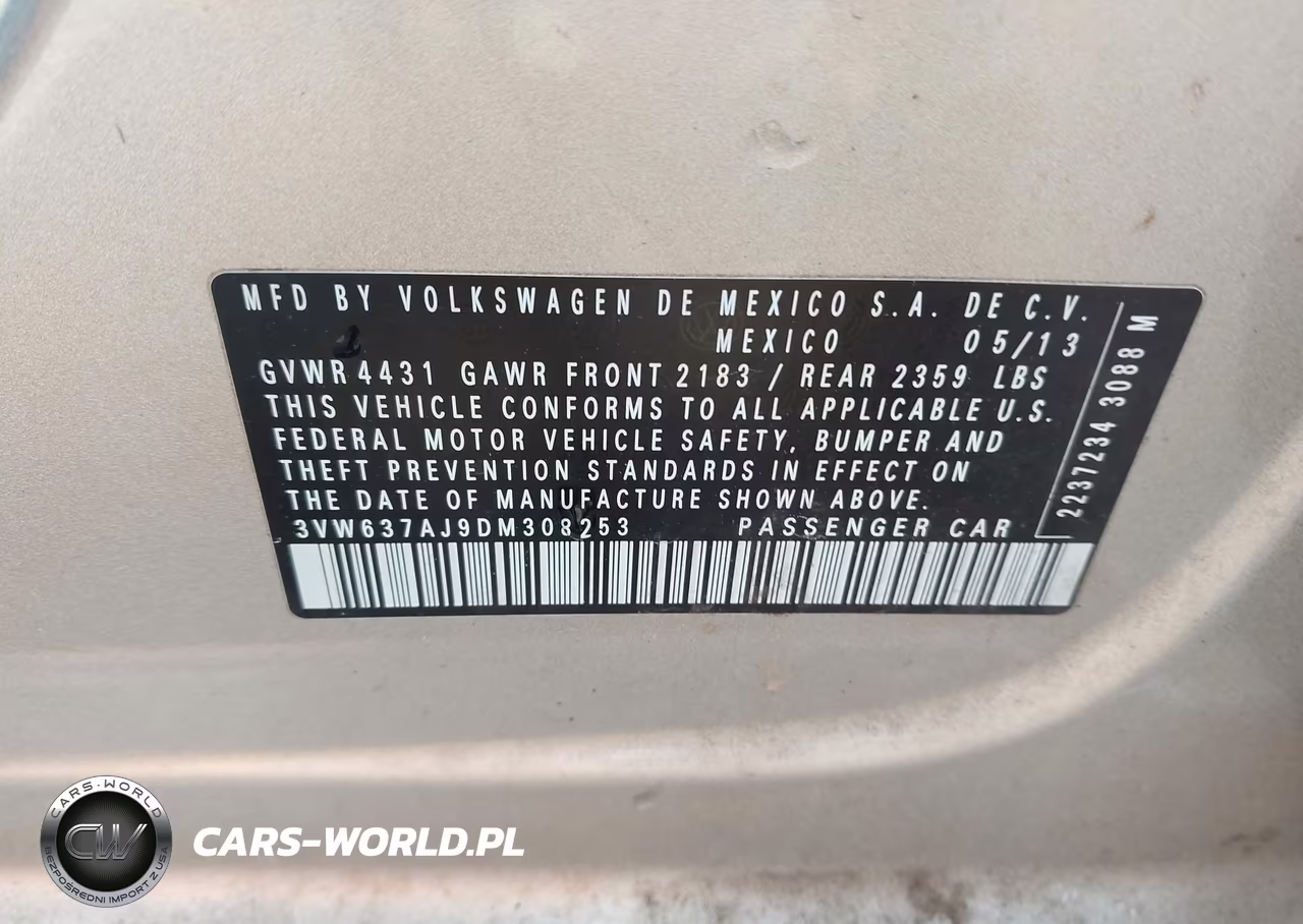 2013 Volkswagen Jetta Hybrid Se VIN:3VW637AJ9DM308253 - 9