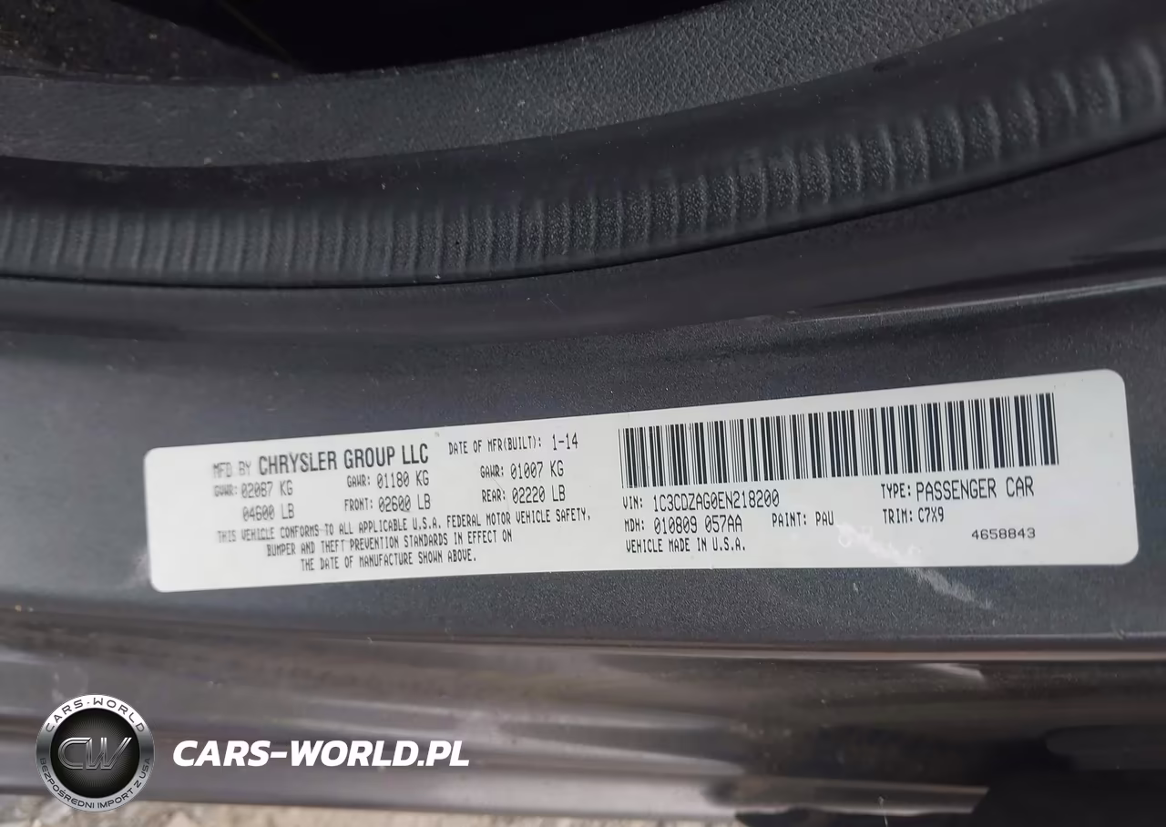 2014 Dodge Avenger Se VIN:1C3CDZAG0EN218200 - 9