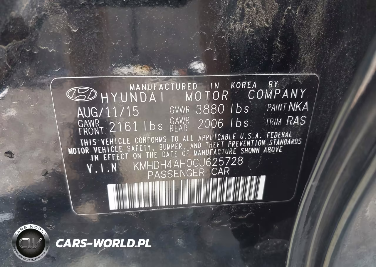 2016 Hyundai Elantra Sport VIN:KMHDH4AH0GU625728 - 9