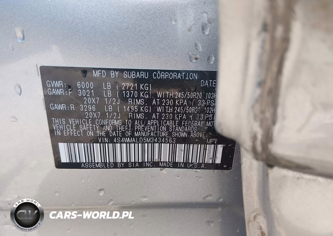 2021 Subaru Ascent Limited VIN:4S4WMALD5M3434563 - 9