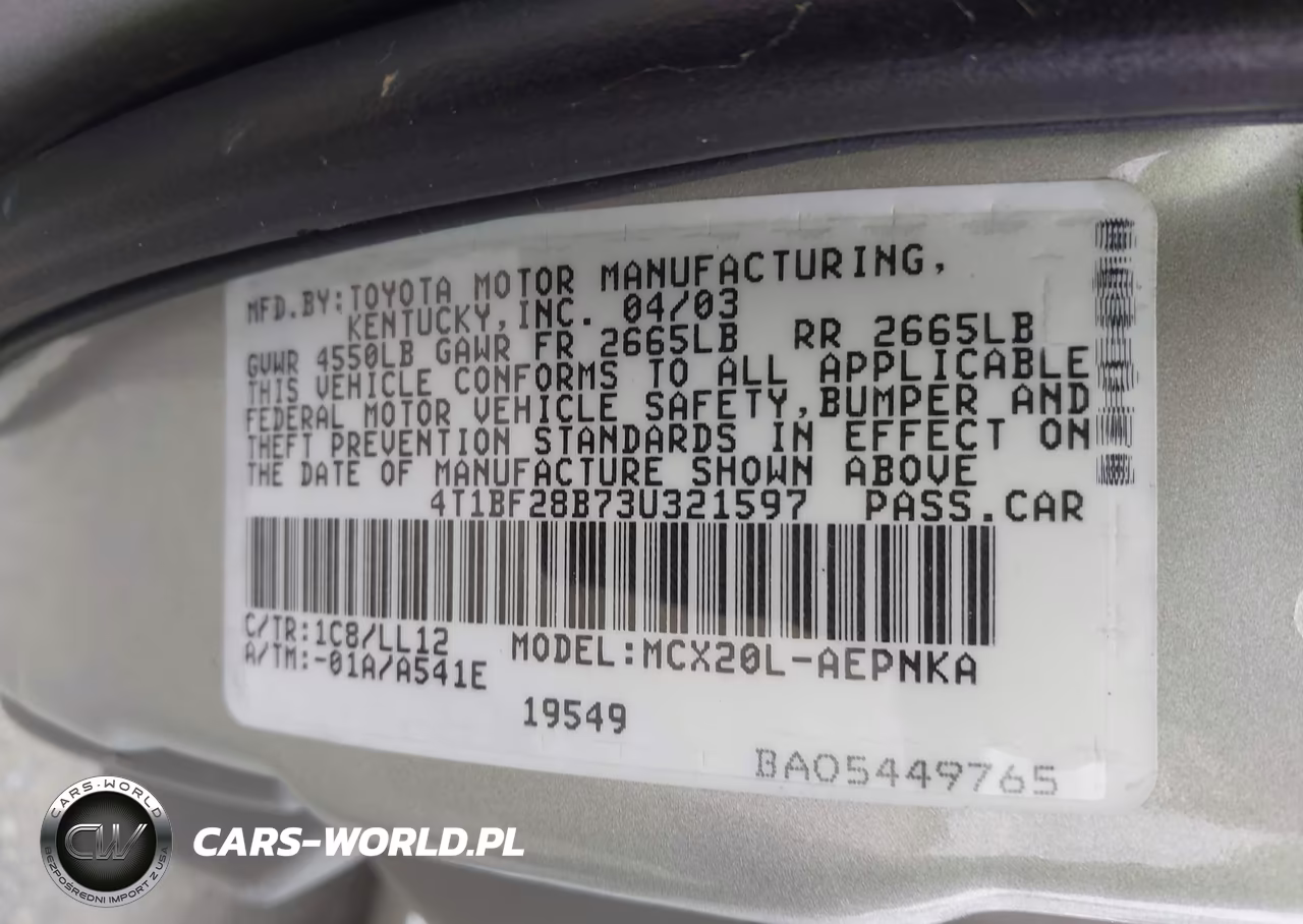 2003 Toyota Avalon Xl VIN:4T1BF28B73U321597 - 9