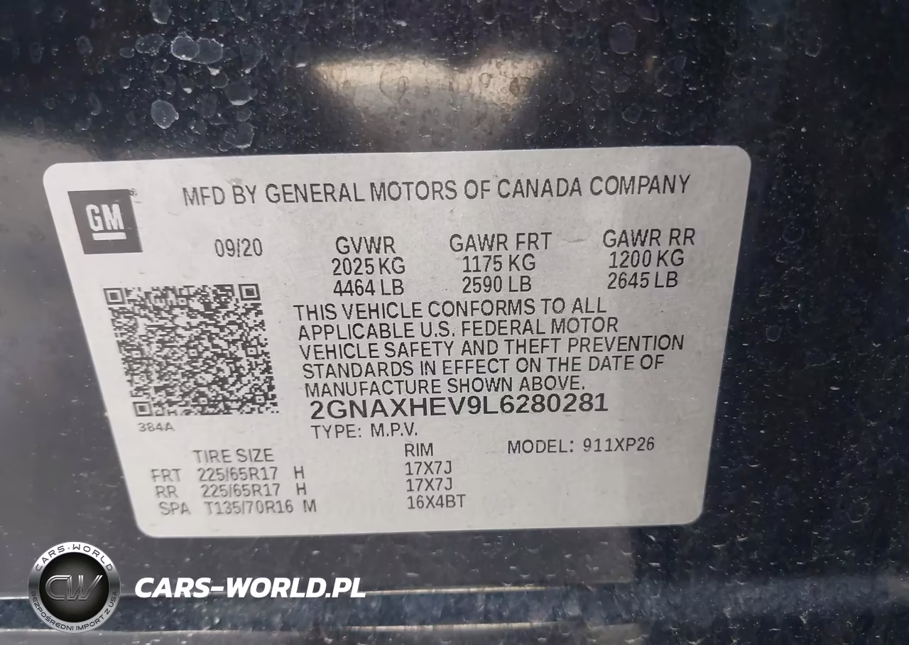 2020 Chevrolet Equinox Fwd Ls VIN:2GNAXHEV9L6280281 - 9