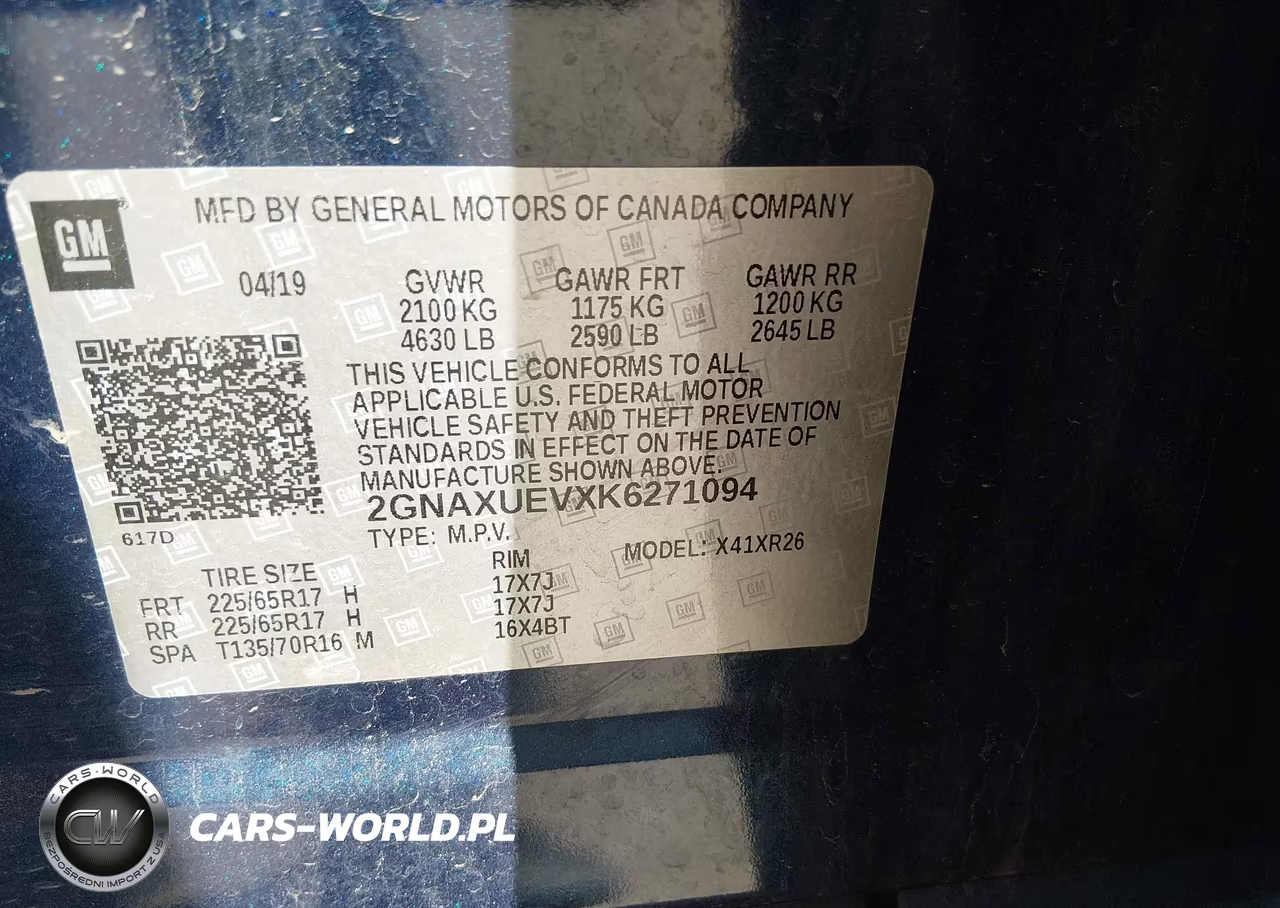 2019 Chevrolet Equinox Lt VIN:2GNAXUEVXK6271094 - 9