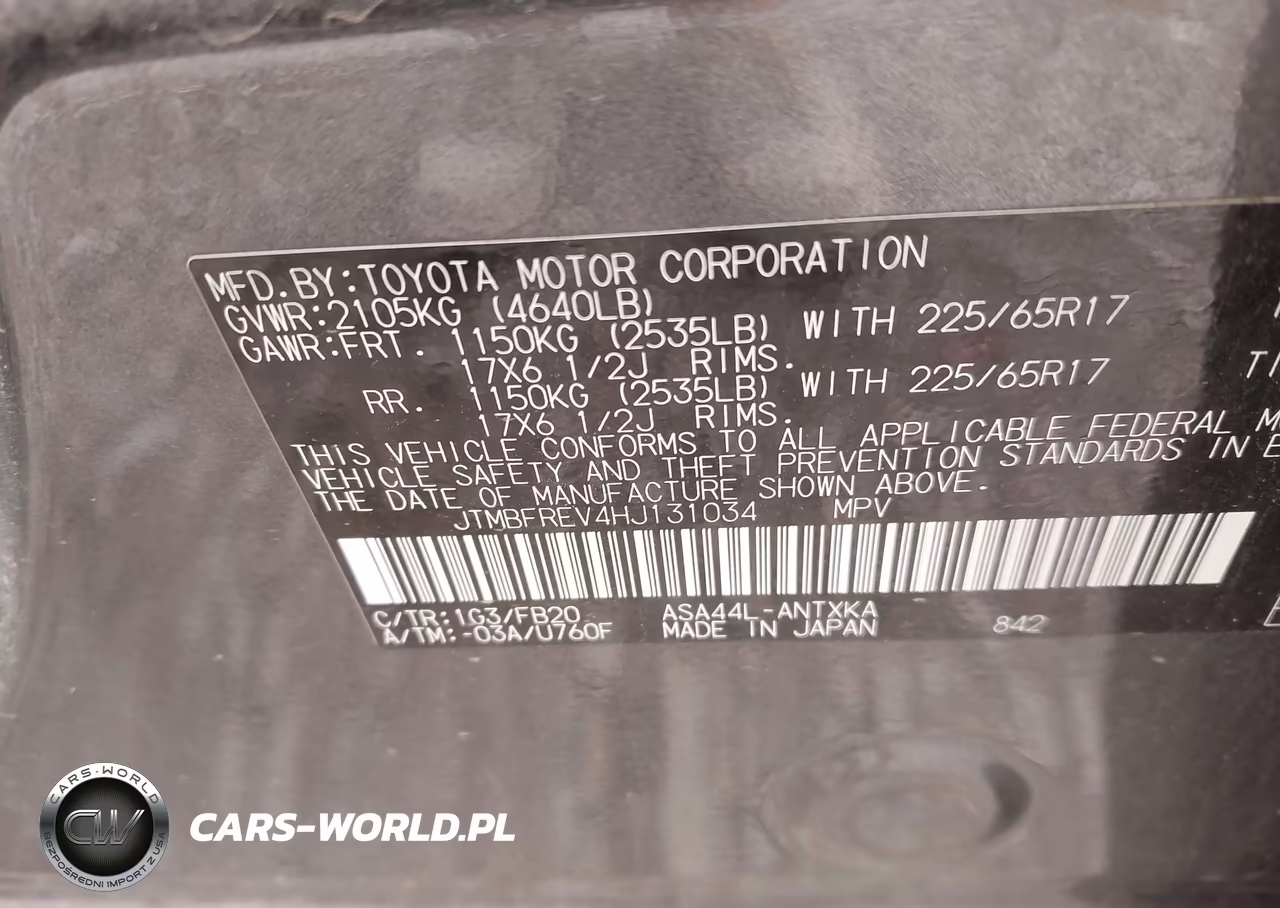 2017 Toyota Rav4 Le VIN:JTMBFREV4HJ131034 - 9