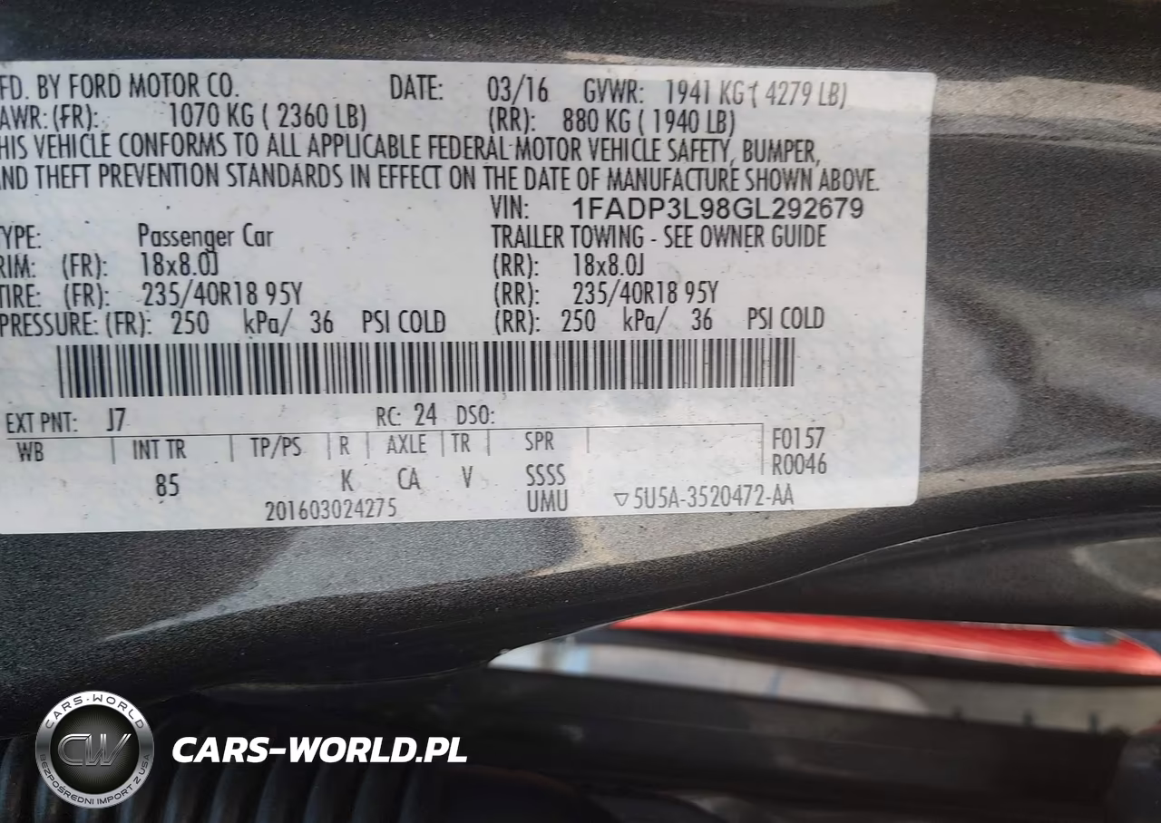 2016 Ford Focus St VIN:1FADP3L98GL292679 - 9