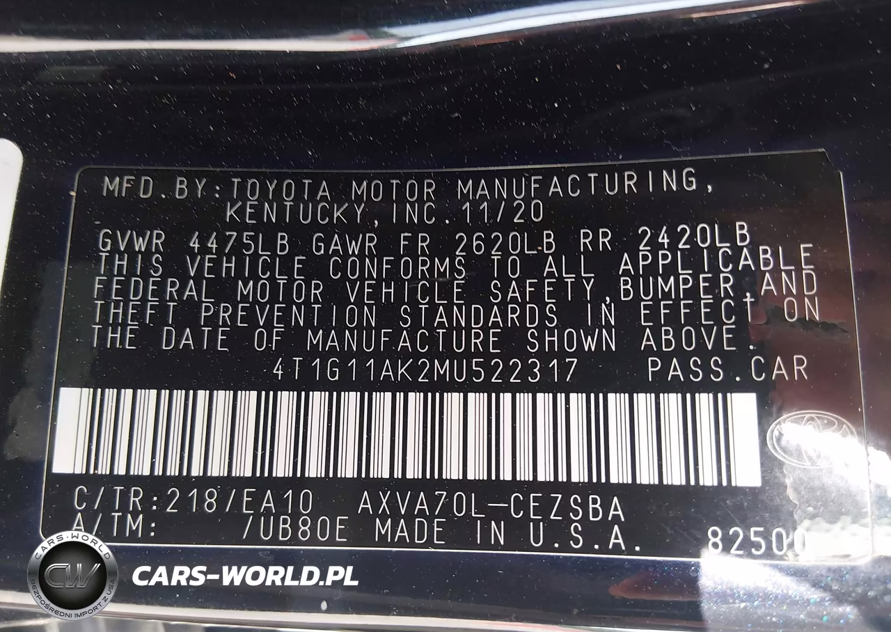 2021 Toyota Camry Se VIN:4T1G11AK2MU522317 - 9