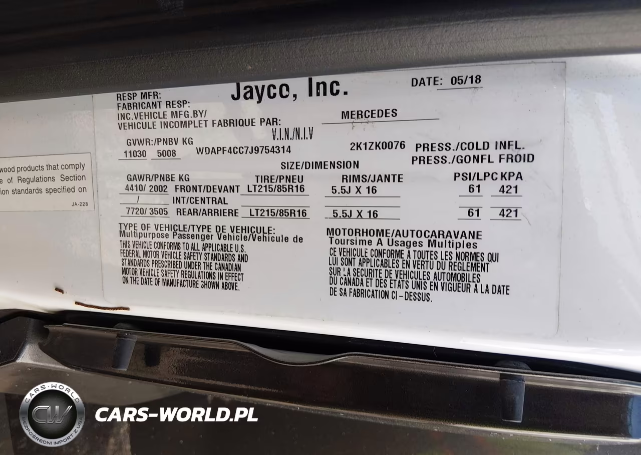 2019 Mercedes Sprinter 3500 VIN:WDAPF4CC7J9754314 - 8