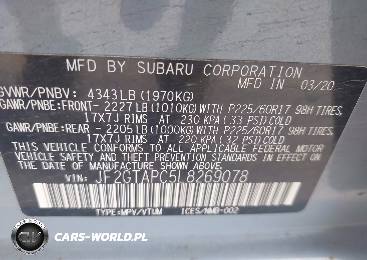 2020 Subaru Crosstrek Premium VIN:JF2GTAPC5L8269078 - 9