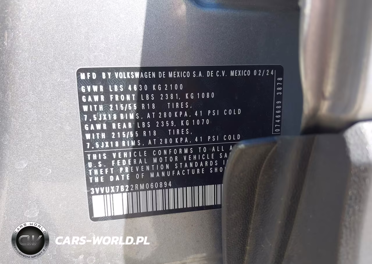 2024 Volkswagen Taos 1.5T Se VIN:3VVUX7B22RM060894 - 9