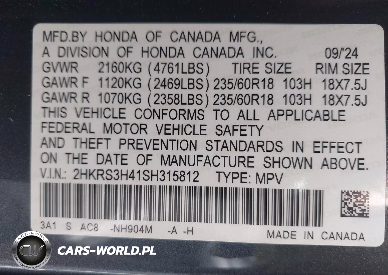 2025 Honda Cr-V Ex 2Wd VIN:2HKRS3H41SH315812 - 9