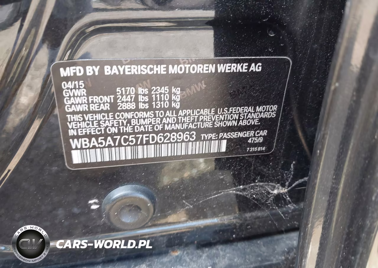 2015 BMW 528I xDrive VIN:WBA5A7C57FD628963 - 9