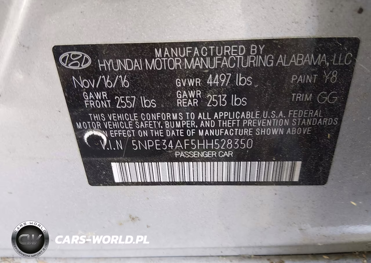 2017 Hyundai Sonata Sport VIN:5NPE34AF5HH528350 - 9