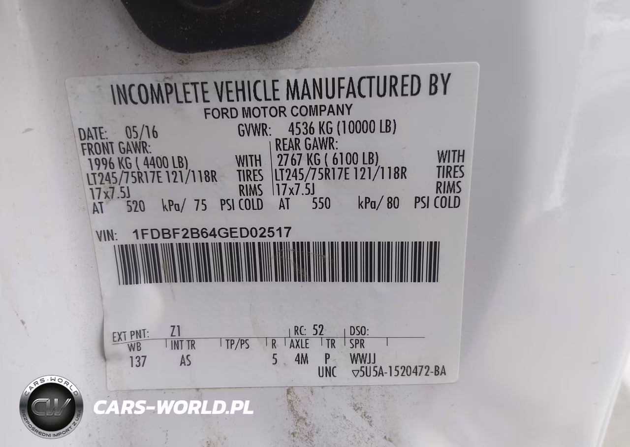 2016 Ford F-250 Xl VIN:1FDBF2B64GED02517 - 9
