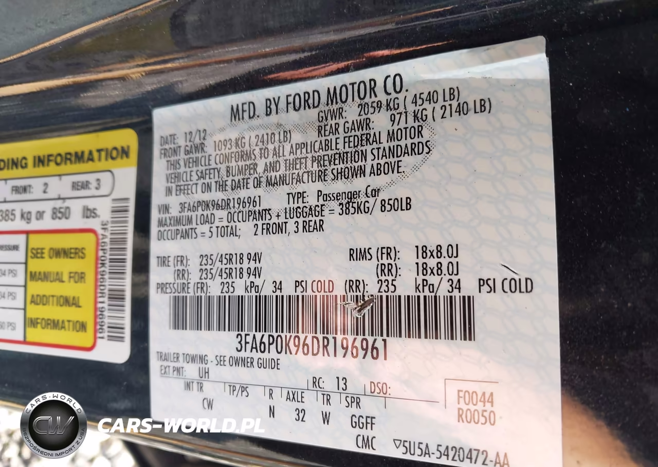 2013 Ford Fusion Titanium VIN:3FA6P0K96DR196961 - 9