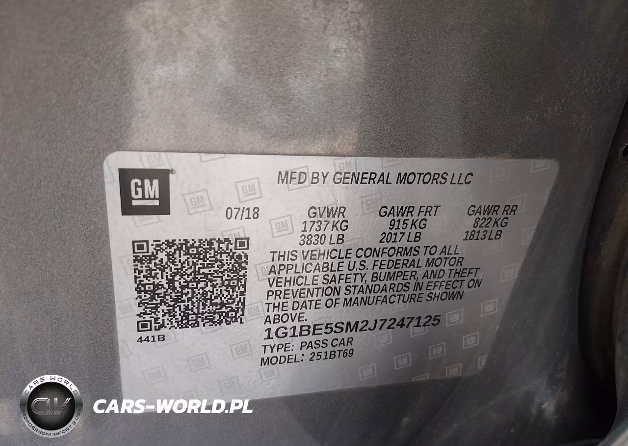 2018 Chevrolet Cruze Lt Auto VIN:1G1BE5SM2J7247125 - 9