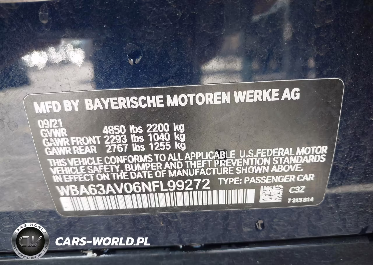 2022 BMW 430I Gran Coupe VIN:WBA63AV06NFL99272 - 9