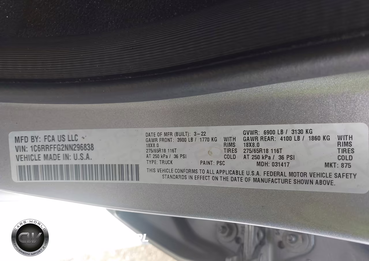 2022 Ram 1500 Lone Star 4X4 5'7 Box VIN:1C6RRFFG2NN296838 - 9