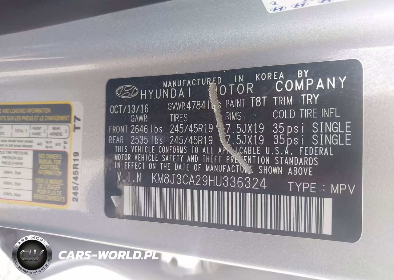 2017 Hyundai Tucson Limited VIN:KM8J3CA29HU336324 - 9