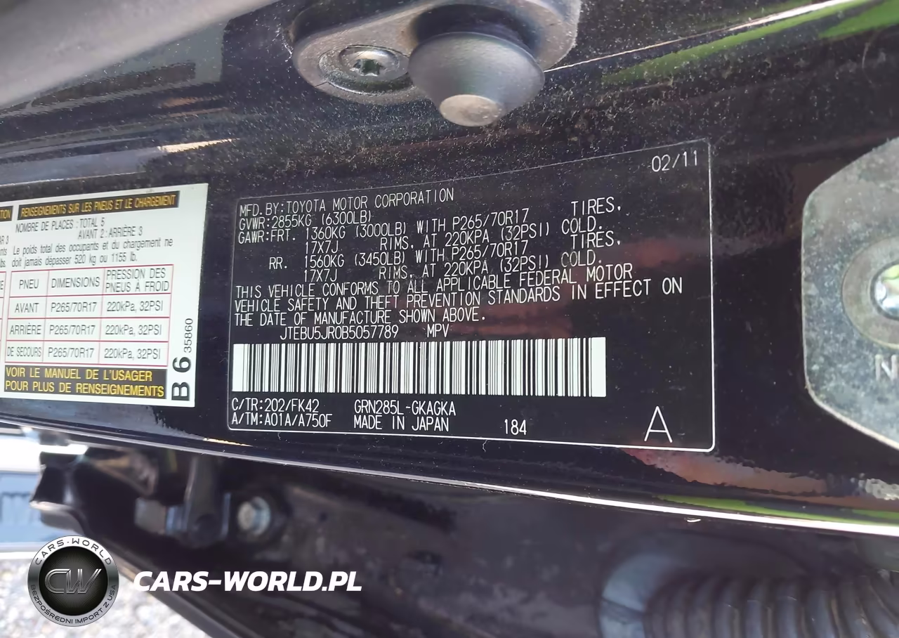 2011 Toyota 4Runner Sr5 V6 VIN:JTEBU5JR0B5057789 - 9