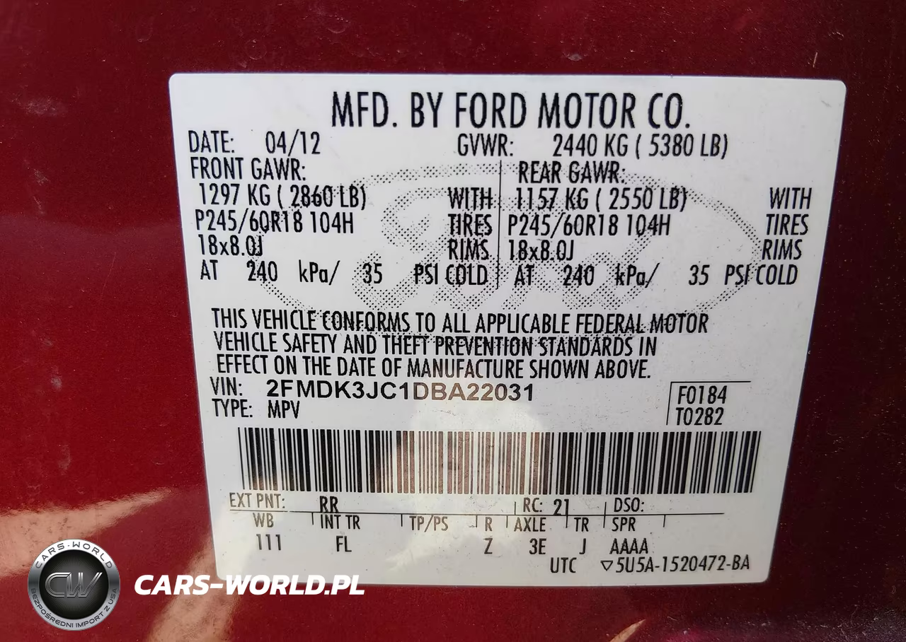2013 Ford Edge Sel VIN:2FMDK3JC1DBA22031 - 9