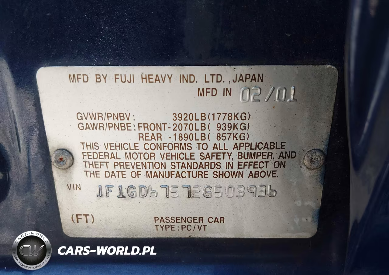 2002 Subaru Impreza 2.5Rs VIN:JF1GD67572G503936 - 9