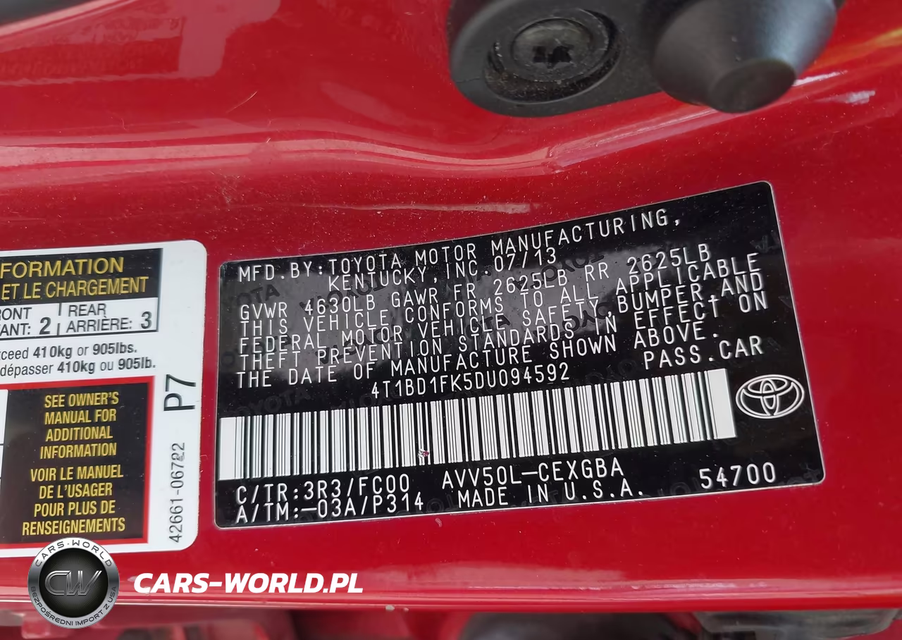 2013 Toyota Camry Hybrid Xle VIN:4T1BD1FK5DU094592 - 9