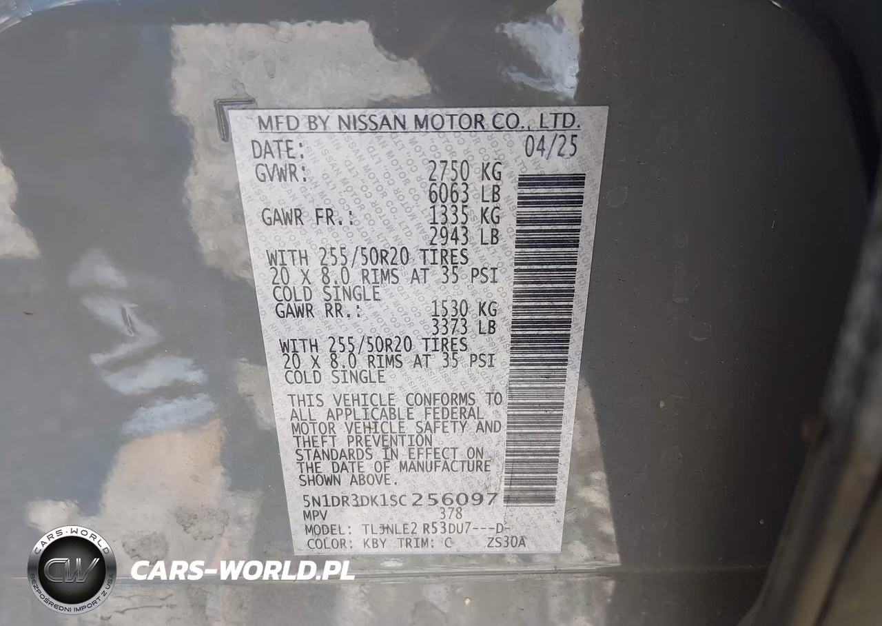 2025 Nissan Pathfinder Platinum 4Wd VIN:5N1DR3DK1SC256097 - 9