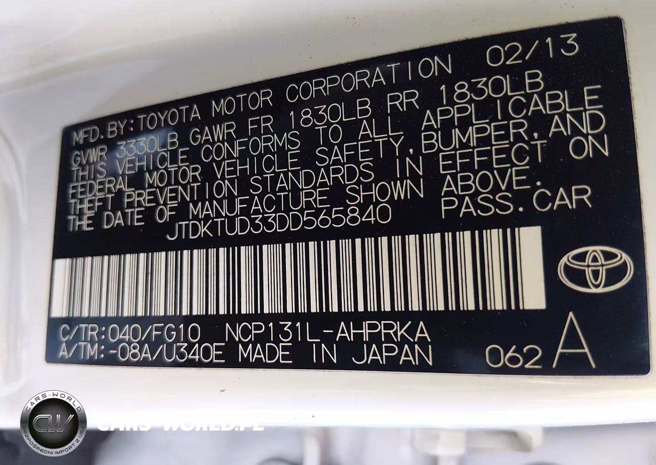 2013 Toyota Yaris Le VIN:JTDKTUD33DD565840 - 9