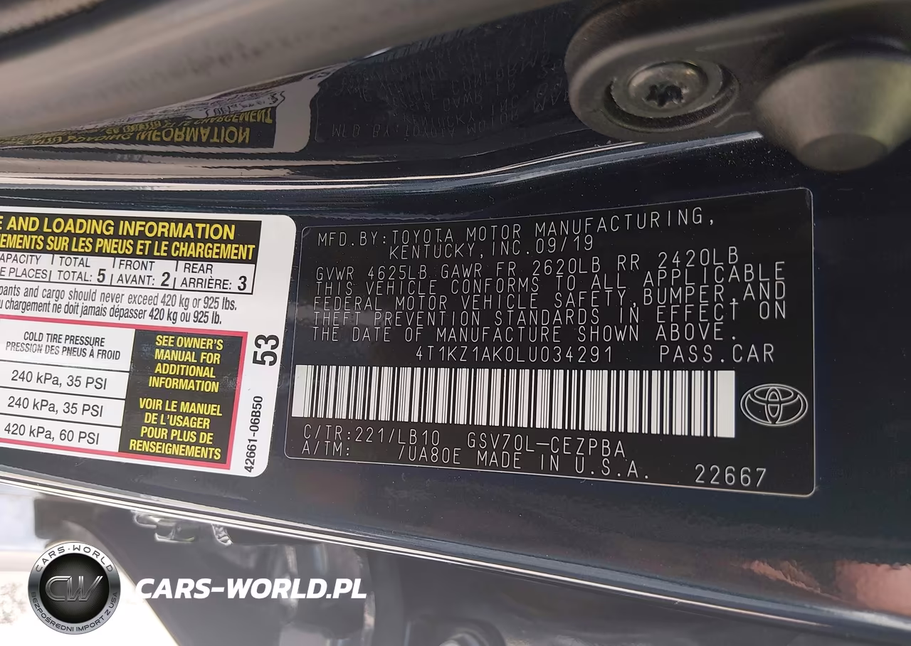 2020 Toyota Camry Xse V6 VIN:4T1KZ1AK0LU034291 - 9