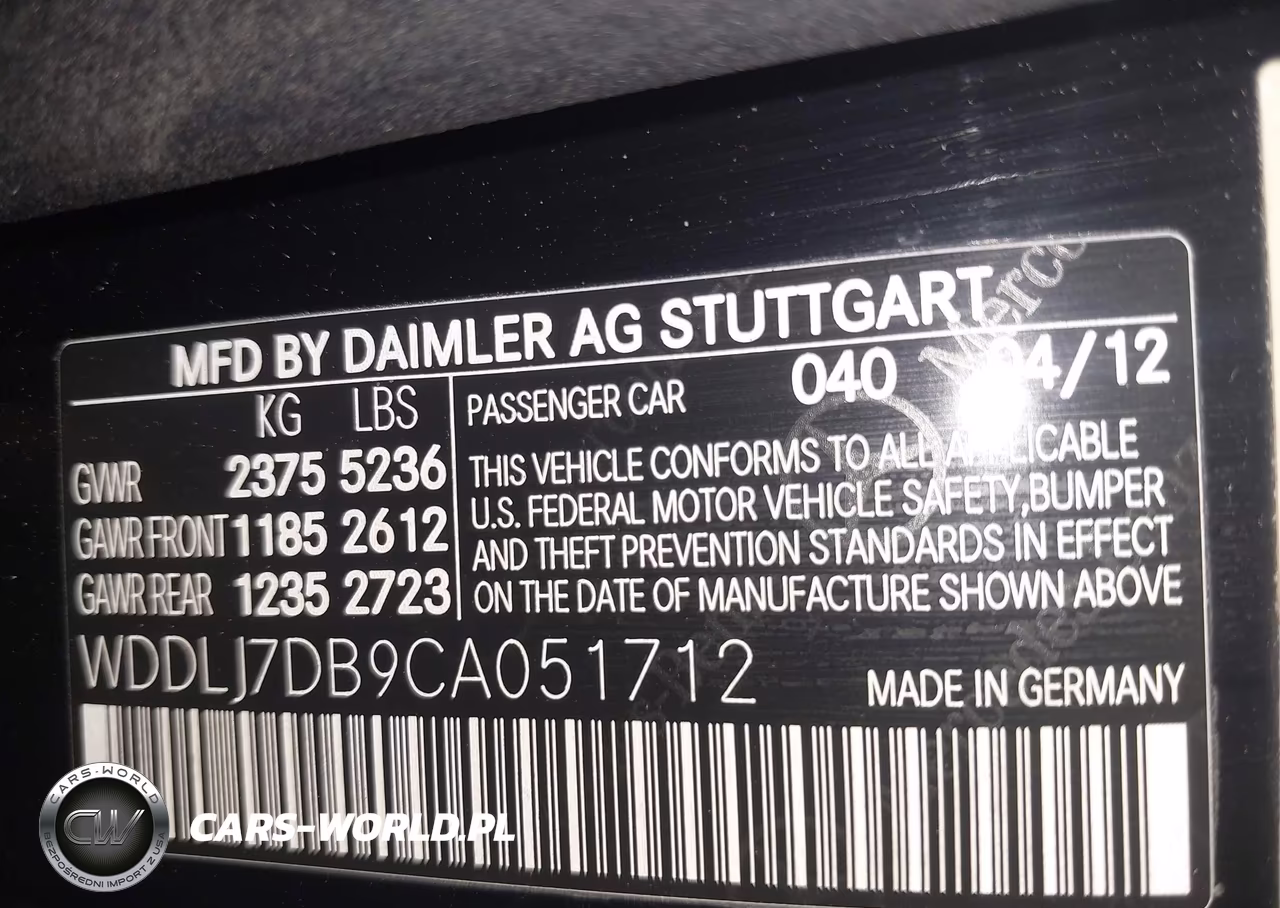 2012 Mercedes-Benz Cls 550 VIN:WDDLJ7DB9CA051712 - 9
