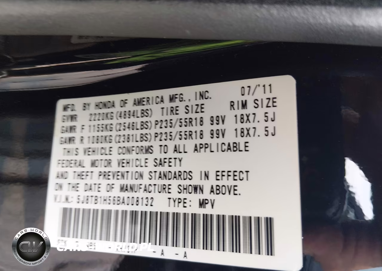 2011 Acura Rdx VIN:5J8TB1H56BA008132 - 9