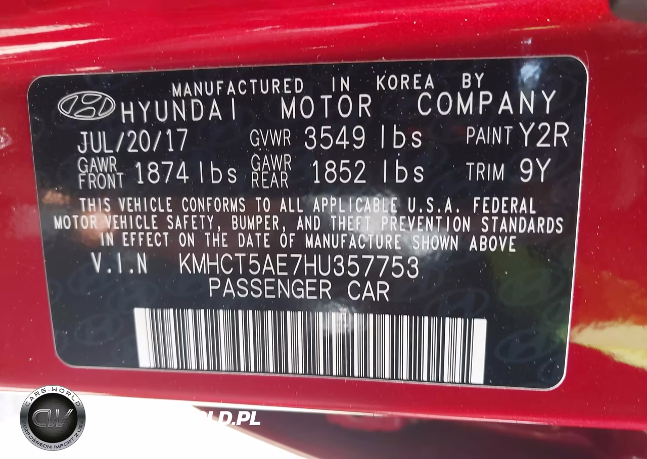 2017 Hyundai Accent Se VIN:KMHCT5AE7HU357753 - 9