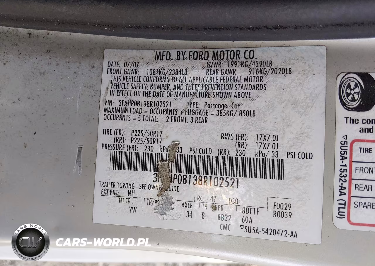2008 Ford Fusion Sel VIN:3FAHP08138R102521 - 9