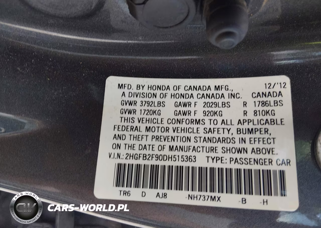 2013 Honda Civic Ex-L VIN:2HGFB2F90DH515363 - 9