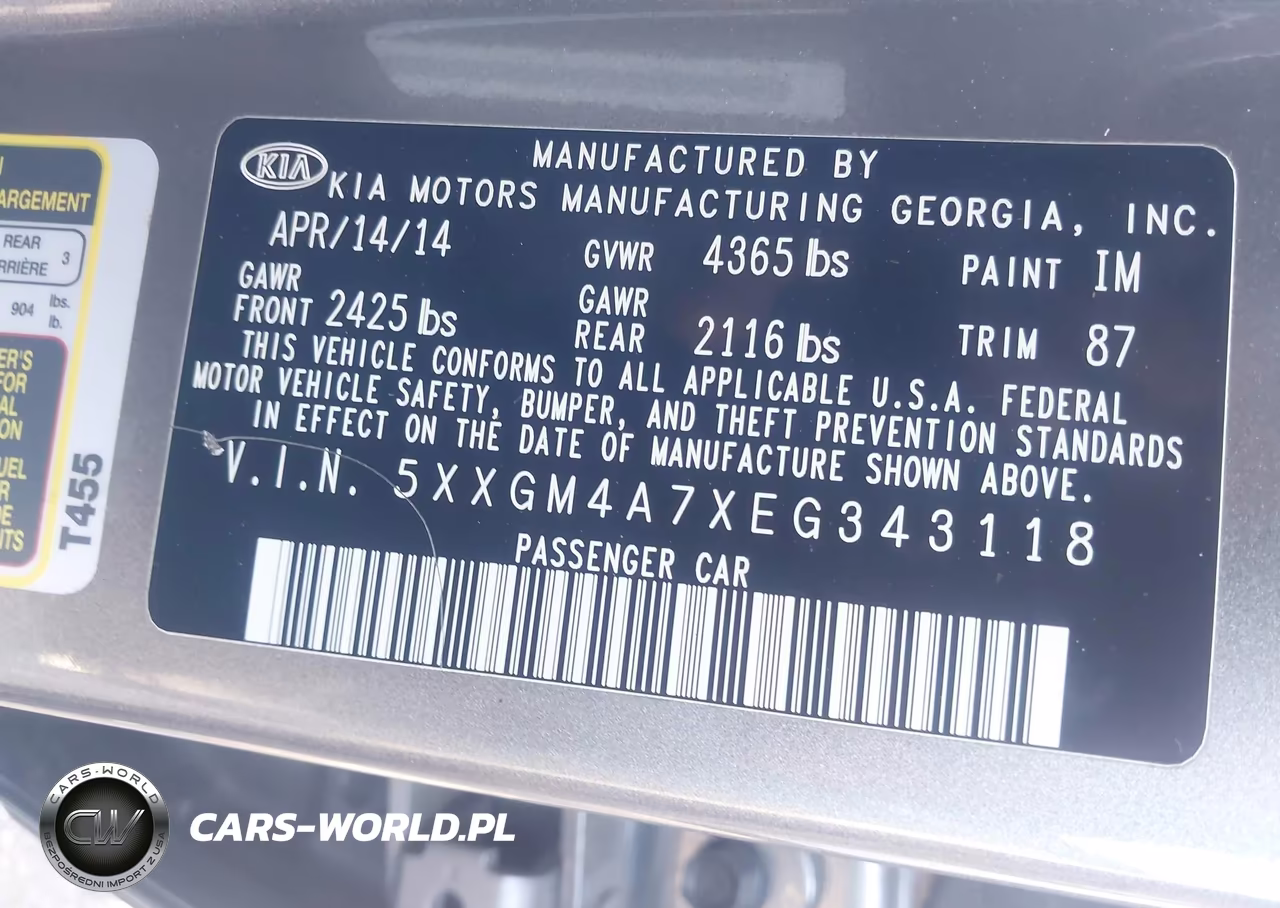 2014 Kia Optima Lx VIN:5XXGM4A7XEG343118 - 9