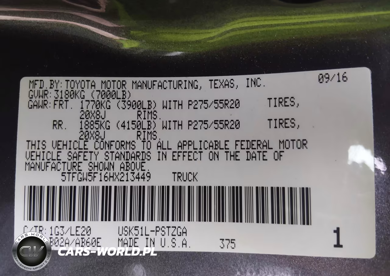 2017 Toyota Tundra Platinum 5.7L V8 VIN:5TFGW5F16HX213449 - 9