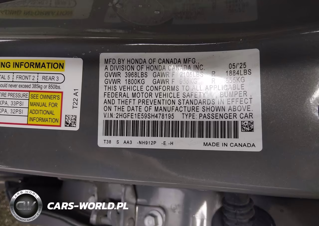 2025 Honda Civic Si Base W-High Performance Summer Tires- VIN:2HGFE1E59SH478195 - 9