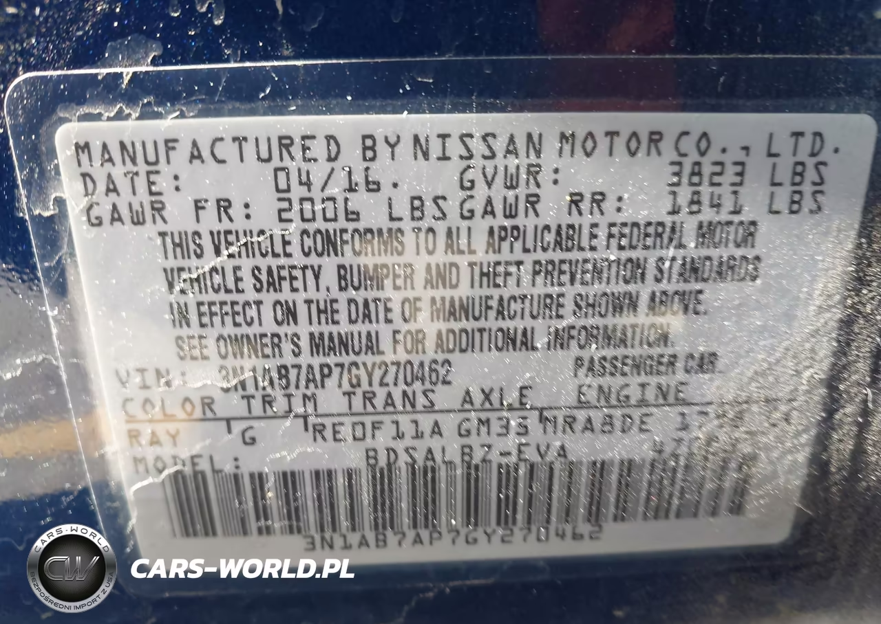2016 Nissan Sentra S VIN:3N1AB7AP7GY270462 - 9