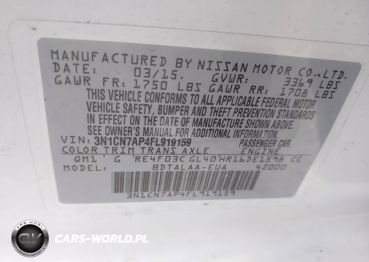 2015 Nissan Versa 1.6 S VIN:3N1CN7AP4FL919159 - 9