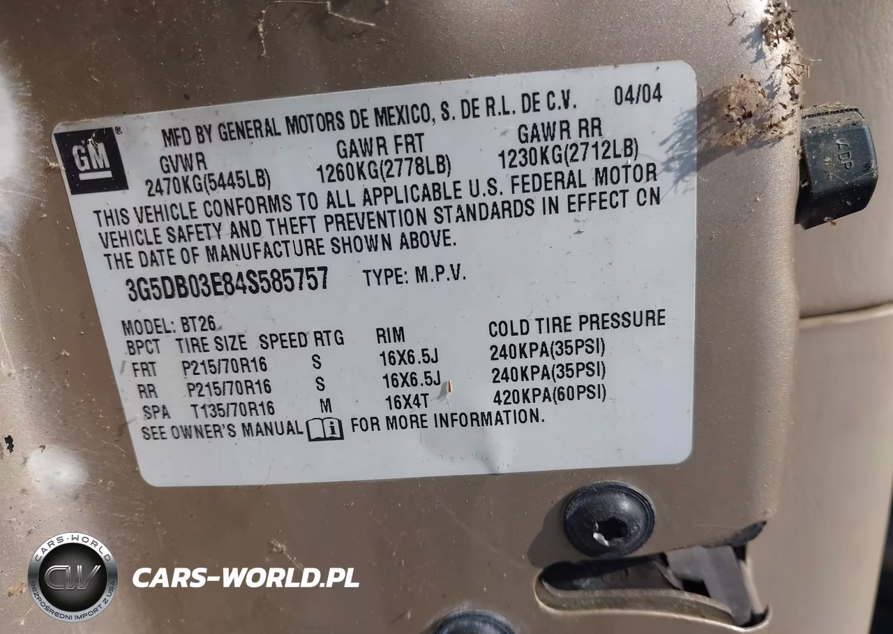 2004 Buick Rendezvous Cx VIN:3G5DB03E84S585757 - 9