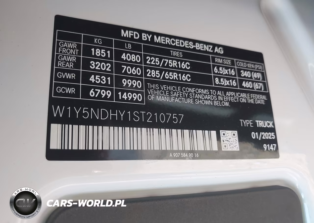 2025 Mercedes-Benz Sprinter 3500 High Roof 4-Cyl Diesel Ho VIN:W1Y5NDHY1ST210757 - 9