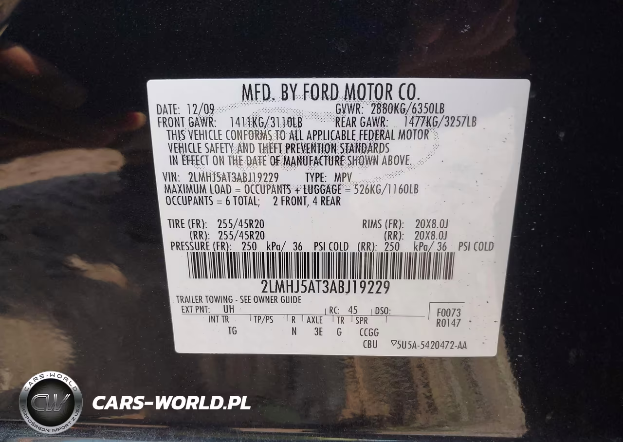 2010 Lincoln Mkt Ecoboost VIN:2LMHJ5AT3ABJ19229 - 9