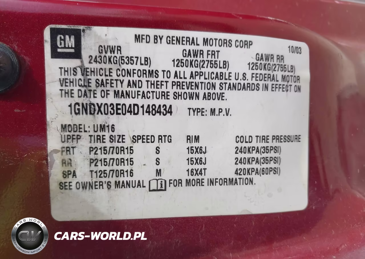 2004 Chevrolet Venture Ls VIN:1GNDX03E04D148434 - 9