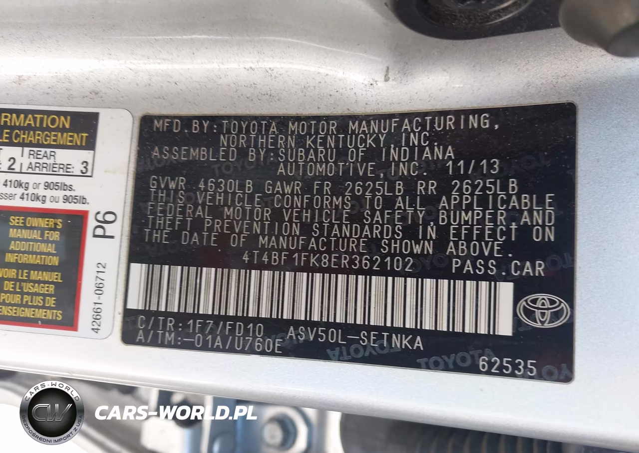 2014 Toyota Camry Le VIN:4T4BF1FK8ER362102 - 9